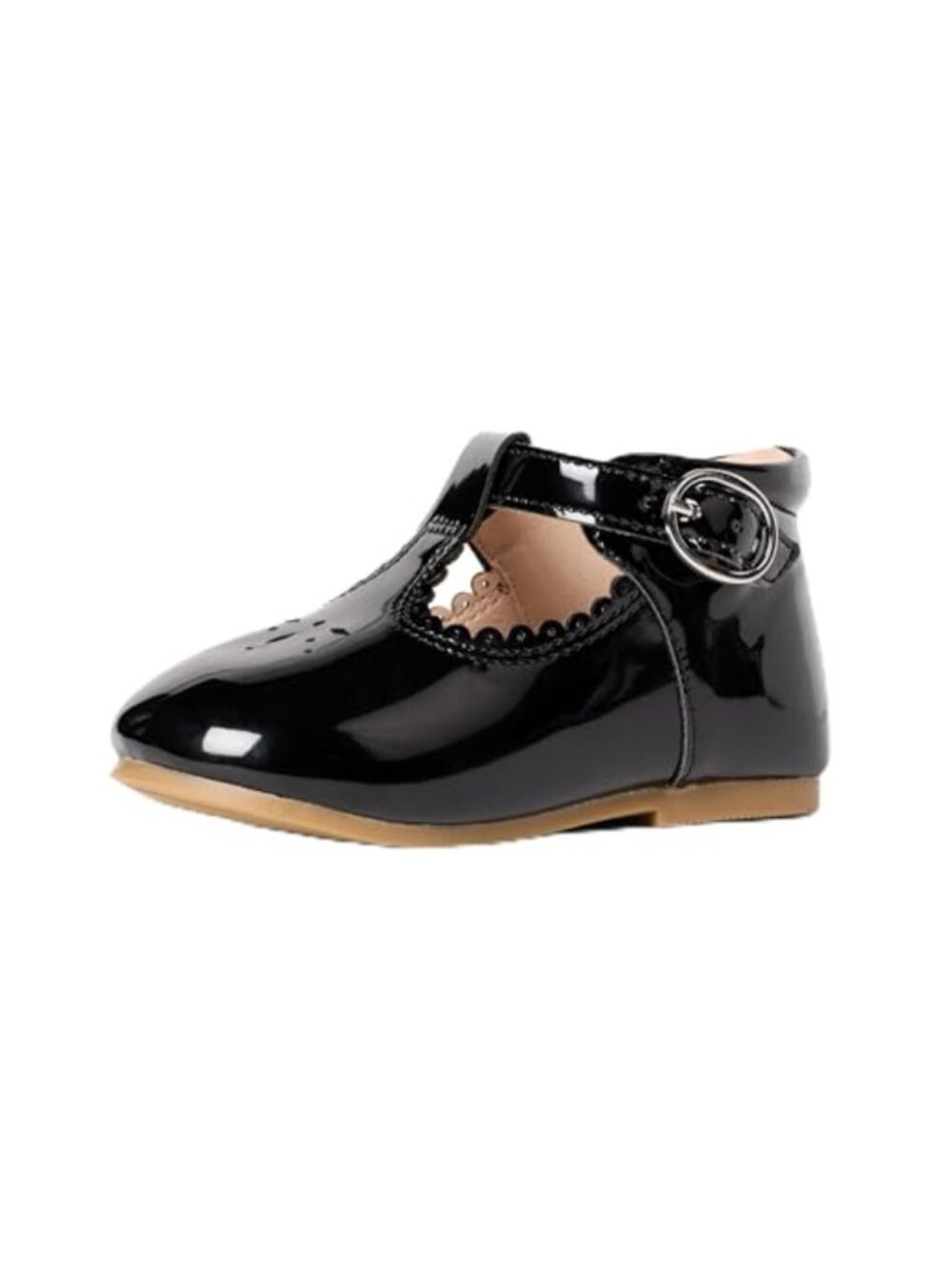 Girls Faux Patent Leather Mary Jane Flats Non-Slip Memory Foam Shoes
